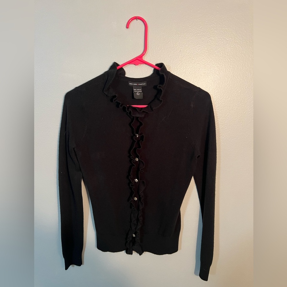 New York & Company Black Cardigan Size S